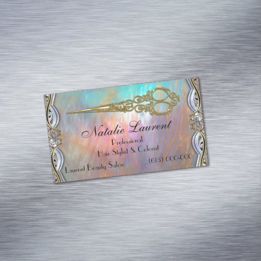 Elegant Professional Scissor Chic Blade Visitekaartje Magneet (Voorbeeld)