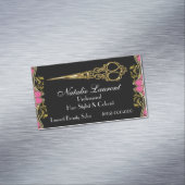 Elegant Professional Scissor French Baroque Black Magnetisch Visitekaartje (Voorbeeld)