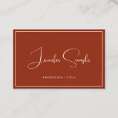 Elegant Professional Script Terracotta Euro Size Visitekaartje (Voorkant)