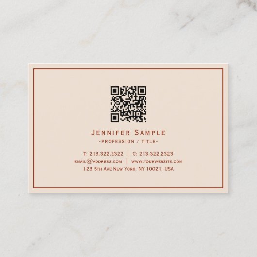 Elegant Professional Script Terracotta Euro Size Visitekaartje (Achterkant)