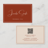 Elegant Professional Script Terracotta Euro Size Visitekaartje (Voorkant / Achterkant)