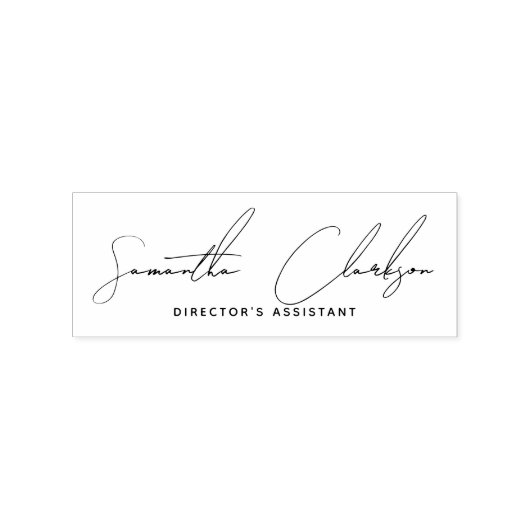 Elegant Professional Signature Handwritten Script Rubberstempel (Afrduk)