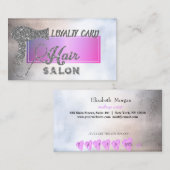 Elegant Professional Silver Hairdryer, hart Klantenkaartje (Voorkant / Achterkant)