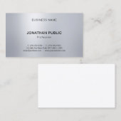 Elegant Professional Silver-look Licht Modern Visitekaartje (Voorkant / Achterkant)
