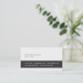 Elegant Professional Simple Black en White Visitekaartje (Staand voorkant)