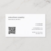 Elegant Professional Simple Custom Text QR Code Visitekaartje (Voorkant)
