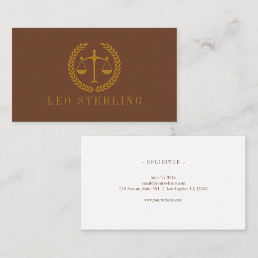 Elegant Professional Simple Minimalist Lawyer  Visitekaartje (Voorkant / Achterkant)