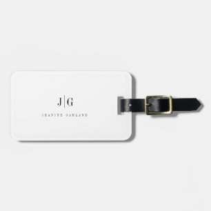 Elegant Professional Simple Monogram Minimalist Bagagelabel