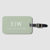 Elegant Professional Simple Monogram Minimalist Bagagelabel (Voorkant (horizontaal))