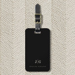 Elegant Professional Simple Monogram Minimalist Bagagelabel<br><div class="desc">Moderne elegante bagagelabel met uw monogram in een opschaalbare typografische lay-out. Professionele en eenvoudige aanpassing.</div>
