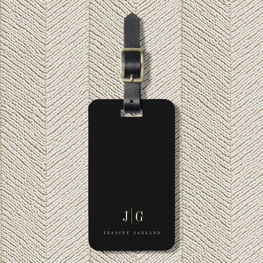 Elegant Professional Simple Monogram Minimalist Bagagelabel