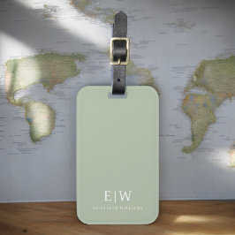 Elegant Professional Simple Monogram Minimalist Bagagelabel