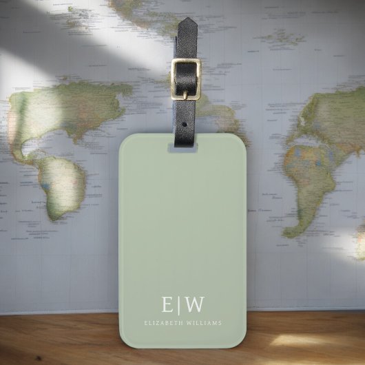 Elegant Professional Simple Monogram Minimalist Bagagelabel