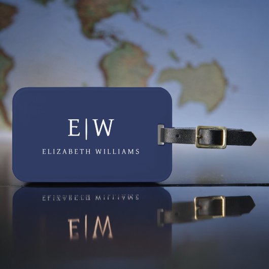 Elegant Professional Simple Monogram Minimalist Bagagelabel