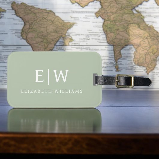 Elegant Professional Simple Monogram Minimalist Bagagelabel