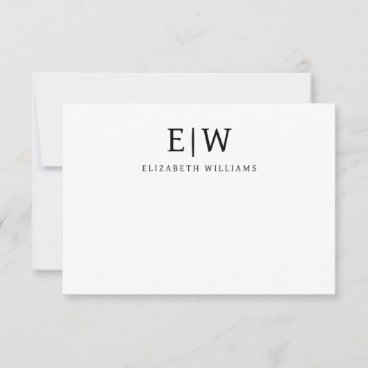 Elegant Professional Simple Monogram Minimalist Bedankkaart (Voorkant)