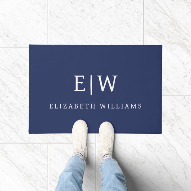 Elegant Professional Simple Monogram Minimalist Deurmat (Binnen)