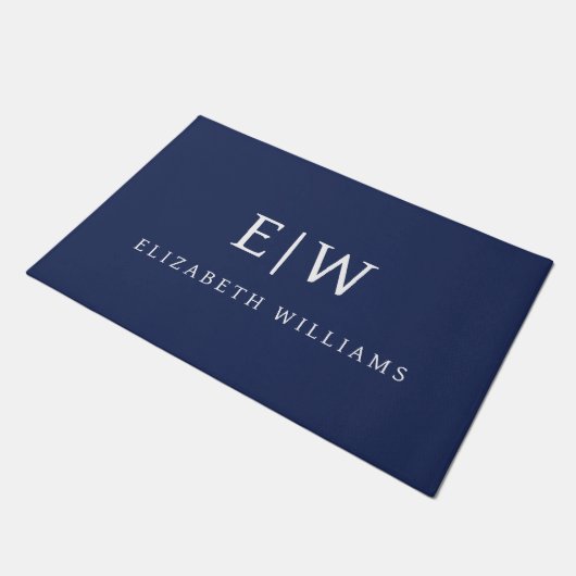 Elegant Professional Simple Monogram Minimalist Deurmat (Schuin)