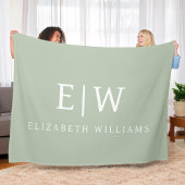 Elegant Professional Simple Monogram Minimalist Fleece Deken