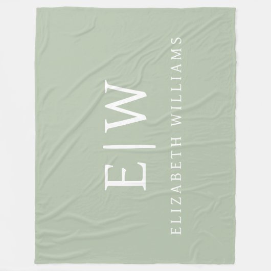 Elegant Professional Simple Monogram Minimalist Fleece Deken (Voorkant)