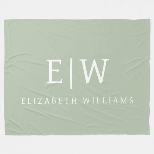 Elegant Professional Simple Monogram Minimalist Fleece Deken (Voorkant (Horizontaal))