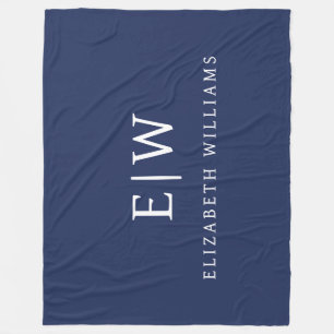 Elegant Professional Simple Monogram Minimalist Fleece Deken