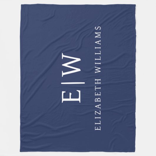 Elegant Professional Simple Monogram Minimalist Fleece Deken (Voorkant)