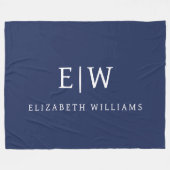 Elegant Professional Simple Monogram Minimalist Fleece Deken (Voorkant (Horizontaal))