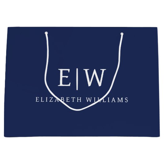 Elegant Professional Simple Monogram Minimalist Groot Cadeauzakje (Voorkant)