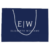Elegant Professional Simple Monogram Minimalist Groot Cadeauzakje (Achterkant)