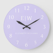 Elegant Professional Simple Monogram Minimalist Grote Klok (Voorkant)