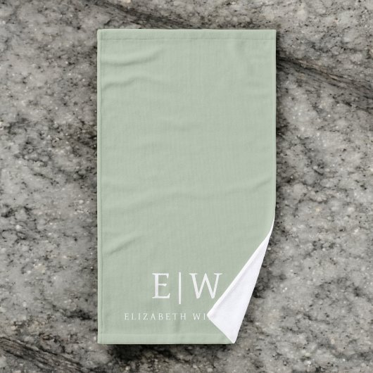 Elegant Professional Simple Monogram Minimalist Handdoek