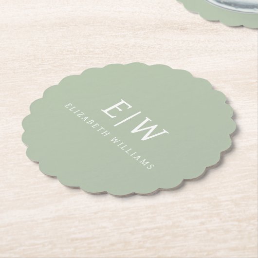 Elegant Professional Simple Monogram Minimalist Kartonnen Onderzetters (Gekanteld)