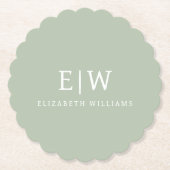 Elegant Professional Simple Monogram Minimalist Kartonnen Onderzetters (Voorkant)