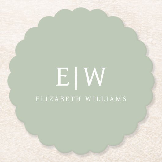 Elegant Professional Simple Monogram Minimalist Kartonnen Onderzetters (Voorkant)