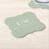 Elegant Professional Simple Monogram Minimalist Kartonnen Onderzetters (Gekanteld)