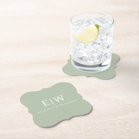 Elegant Professional Simple Monogram Minimalist Kartonnen Onderzetters (Insitu)