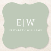 Elegant Professional Simple Monogram Minimalist Kartonnen Onderzetters (Voorkant)