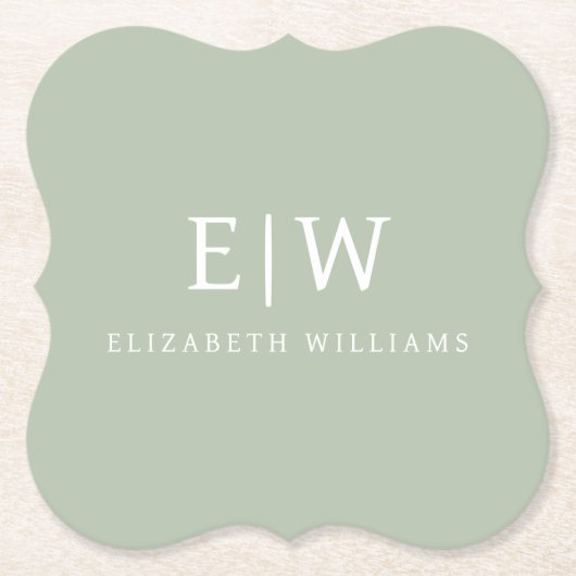 Elegant Professional Simple Monogram Minimalist Kartonnen Onderzetters (Voorkant)