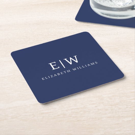 Elegant Professional Simple Monogram Minimalist Kartonnen Onderzetters (Schuin)