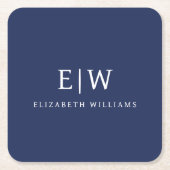 Elegant Professional Simple Monogram Minimalist Kartonnen Onderzetters (Voorkant)