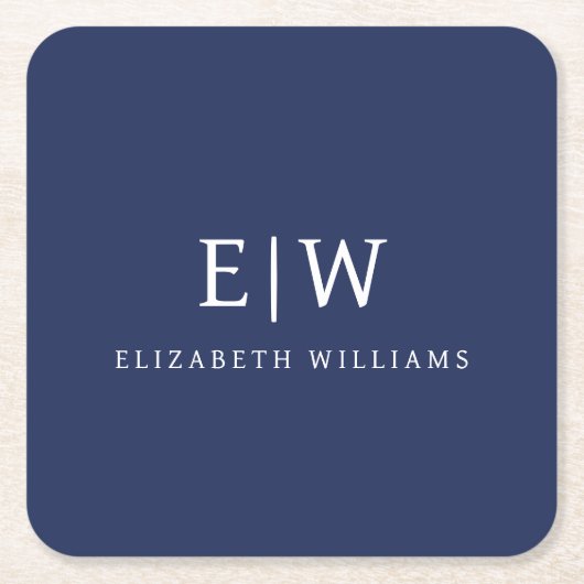 Elegant Professional Simple Monogram Minimalist Kartonnen Onderzetters (Voorkant)