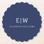 Elegant Professional Simple Monogram Minimalist Kartonnen Onderzetters (Voorkant)