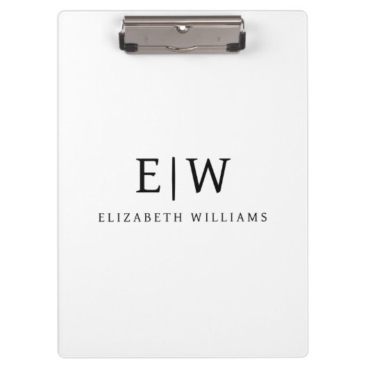 Elegant Professional Simple Monogram Minimalist Klembord (Voorkant)