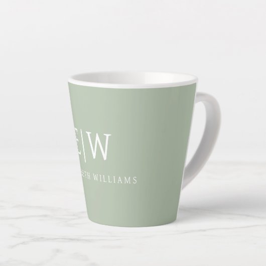 Elegant Professional Simple Monogram Minimalist Latte Mok (Rechterhoek)