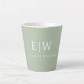 Elegant Professional Simple Monogram Minimalist Latte Mok (Voorkant)
