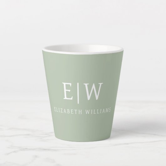 Elegant Professional Simple Monogram Minimalist Latte Mok (Voorkant)