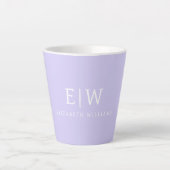 Elegant Professional Simple Monogram Minimalist Latte Mok (Voorkant)