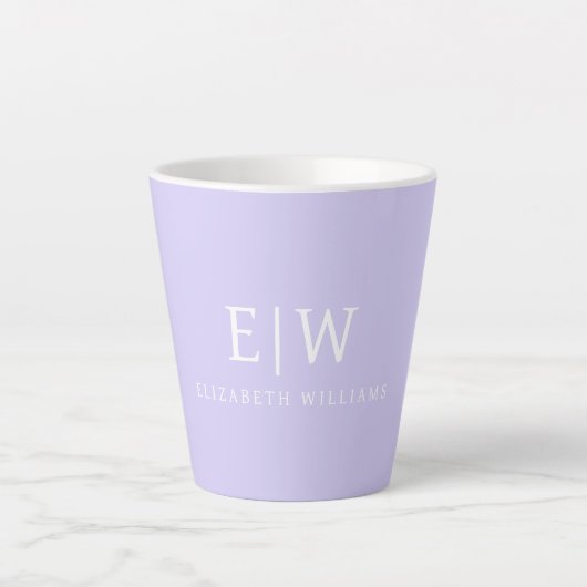 Elegant Professional Simple Monogram Minimalist Latte Mok (Voorkant)