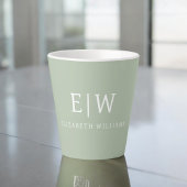 Elegant Professional Simple Monogram Minimalist Latte Mok